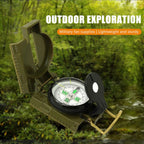 Portable Compass Multi-functional Military Compass Accurate Camping Compass with Hook for Hiking Geology Activities