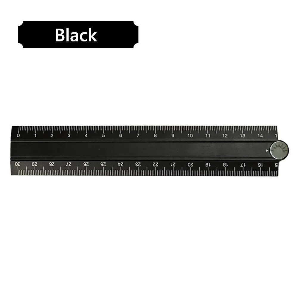 High Quality 30cm Folding Ruler Aluminum Alloy Multifunctional Stationery Ruler Drawing Measuirng Tool Metal Ruler Students