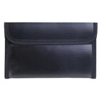 Fireproof & Waterproof Bag, File Storage Bag with Zipper Reusable Pouch for Certificates, Money, Cards (Black, Silver)