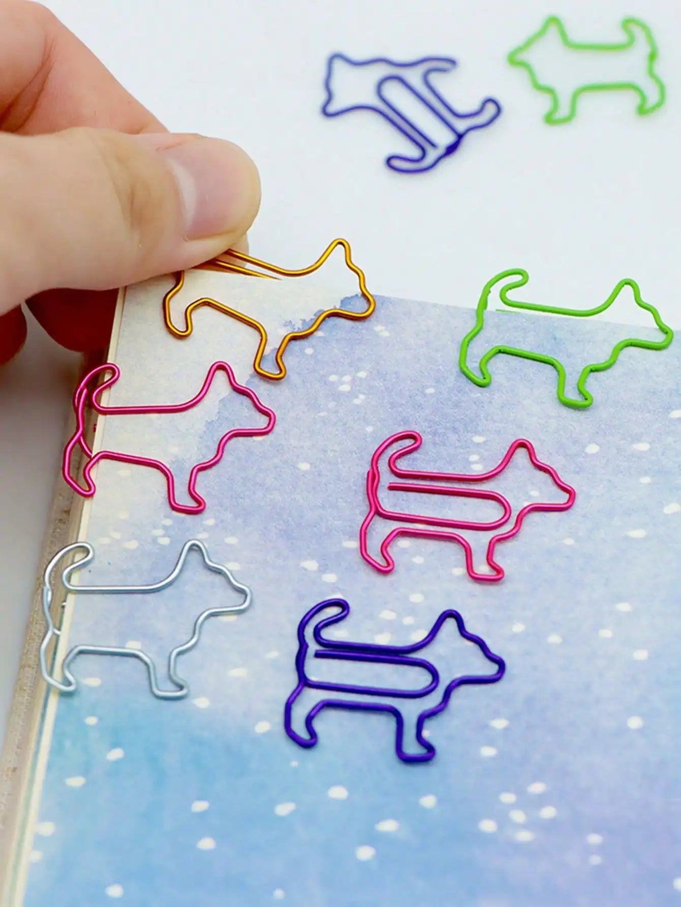 50pcs Colorful Dog‑Shaped Paper Clips – Cute Puppy Bookmarks For Office, School, Planner, Party Decor & Gifting