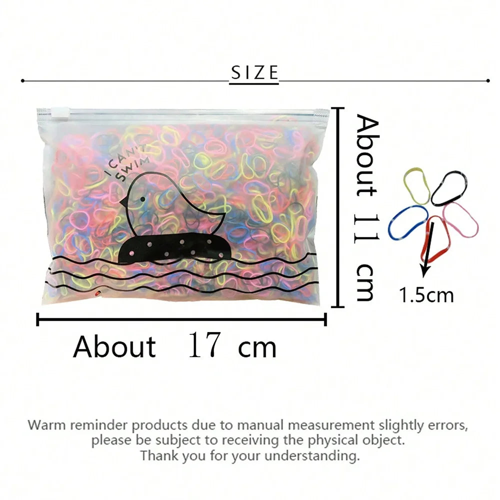 1000pcs Colour Children Disposable Rubber Band Black Transparent High Elasticity No Harm to Hair Hair Accessories Headband