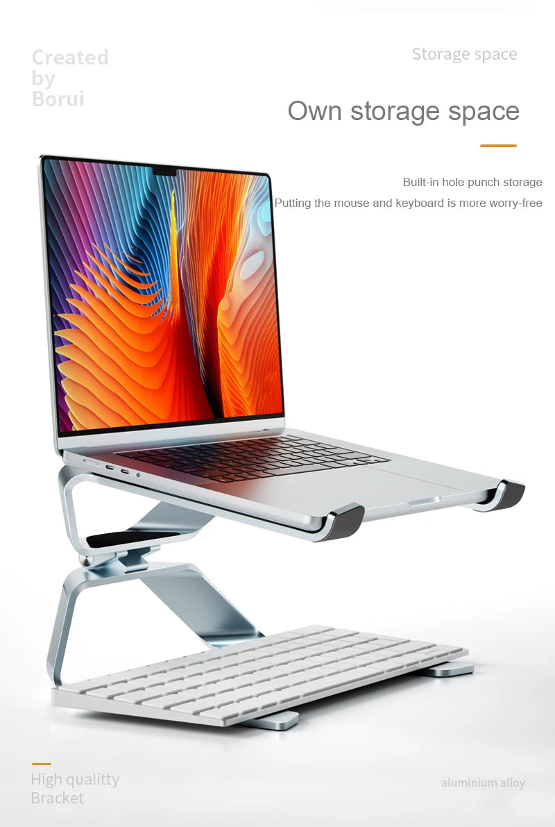 Laptop Stand Adjustable Aluminum Alloy Notebook Tablet Stand Up to 17.3 Inch Laptop Portable Fold Holder Cooling Bracket Support
