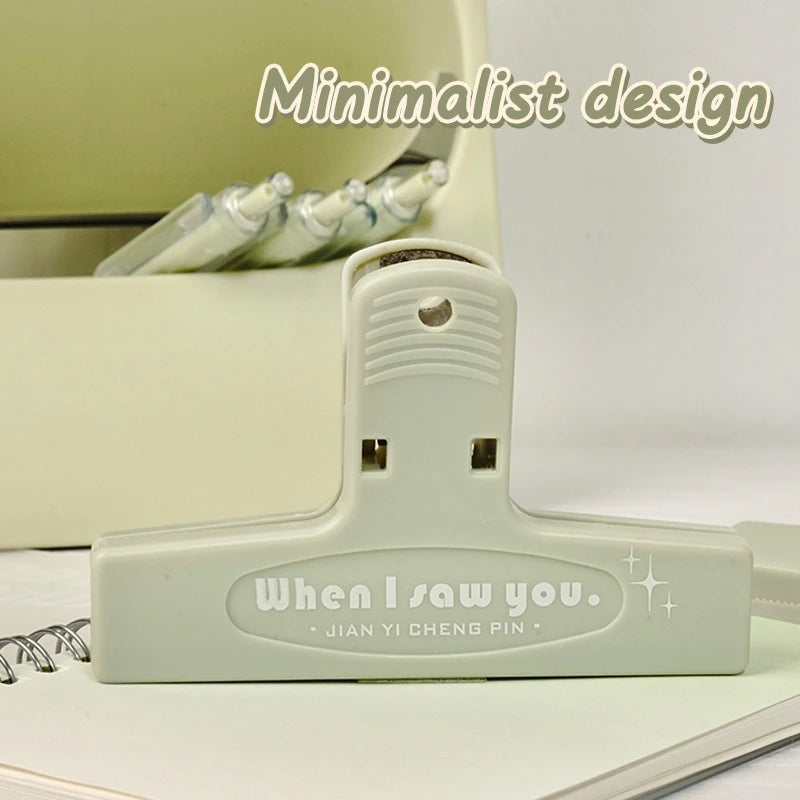 1pcs When I Saw You White Paper Clip Large Binder Clips Diary Page Marker Office School Binding Tools Bag Accessories A7871
