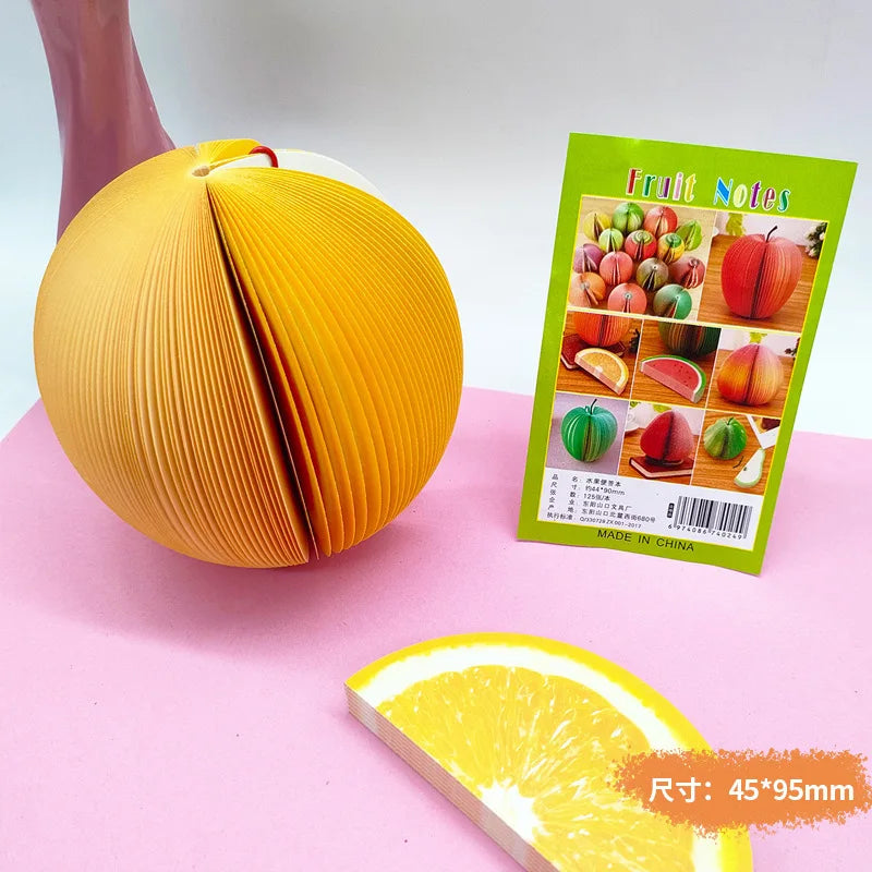 125 Sheets Creative Fruit Shapes Sticky Note Pads Notepads, Sticker Paper, Memo Pads, for School Stationery Office Supplies