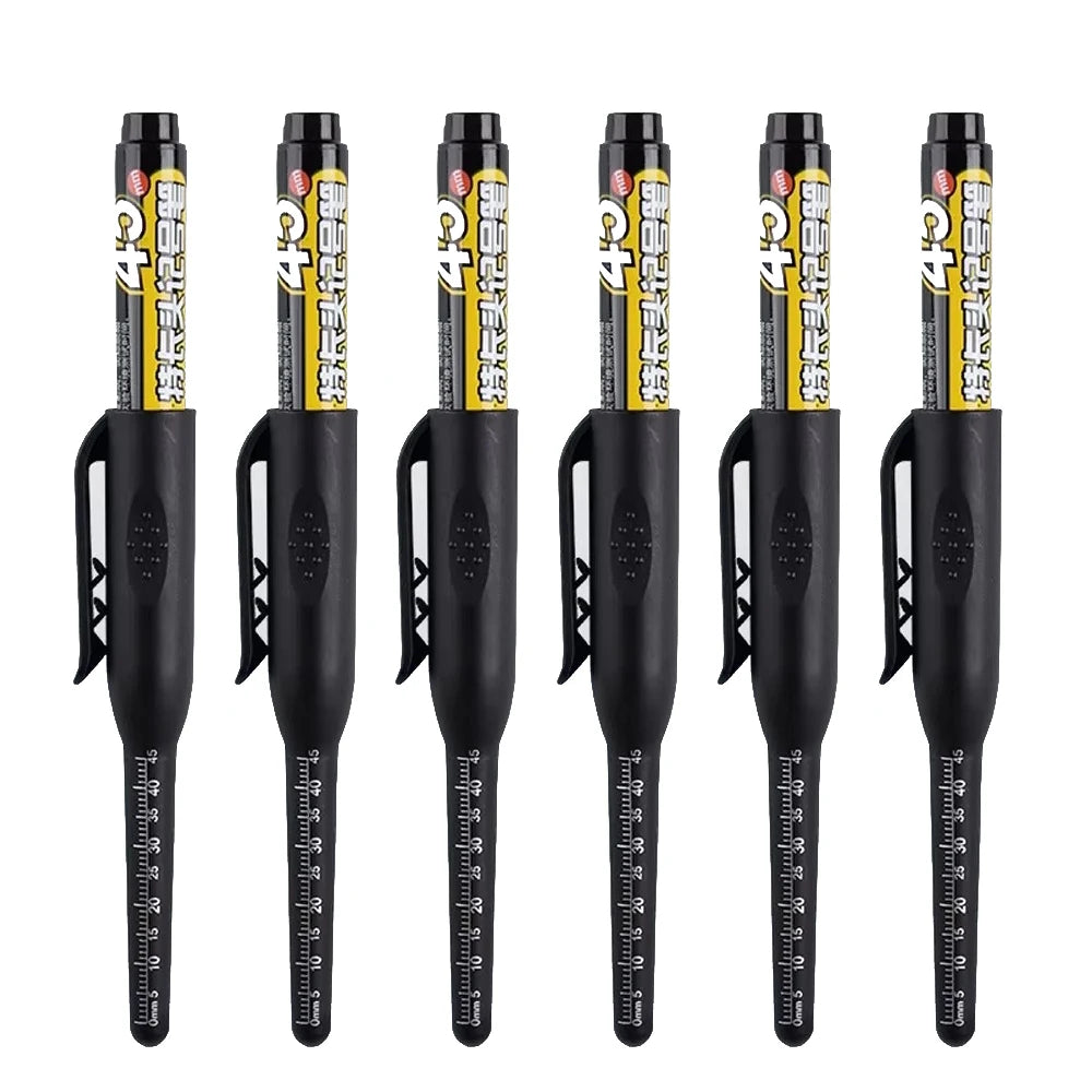 45mm Waterproof Deep Hole Marker Pens Long Nib Head Carpenter Pen Black/Blue/Red Ink for Multi-Purpose Woodworking Hand Tools