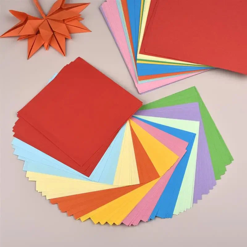 100Pcs Cardstock Paper Double Sided Folding Origami Paper Square Paper Crane Craft DIY Wish Paper Art Material Jewelry Tools ﻿