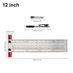 6/12 Inch Line Ruler Precision Marking 1/ 64" T Rule Woodworking Tools Stainless Steel Positioning Scribe Gauge with Marking Pen