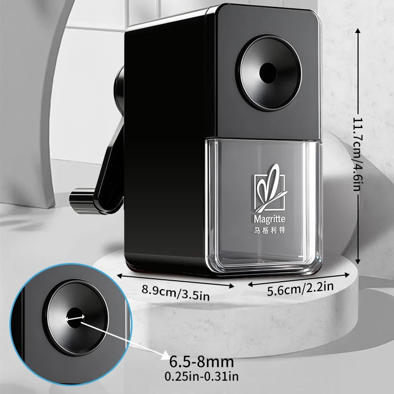 Black Pencil Sharpener Manual for Kids,Professional Adjustable Nibs,for Classroom,Home Use,Sketching Tools as Gift for Artists