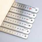 15cm/20cm/30cm/40cm/50/60cm Metal Ruler Stainless Steel Straight Ruler Measuring Ruler Precision Double Sided Measure Ruler Tool