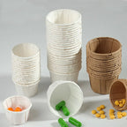 100pcs Disposable Paper Medicine Cups 0.75/1/2.5oz Mini Paper Cup for Medication Pills Distribution Food Tasting Cups Sauce Cups