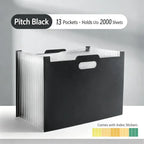 【J3a】13 Pockets Accordion File Organizer, Expanding File Folder With Lable Pocket,Upright Open Top,A4/Letter Size Paper Document