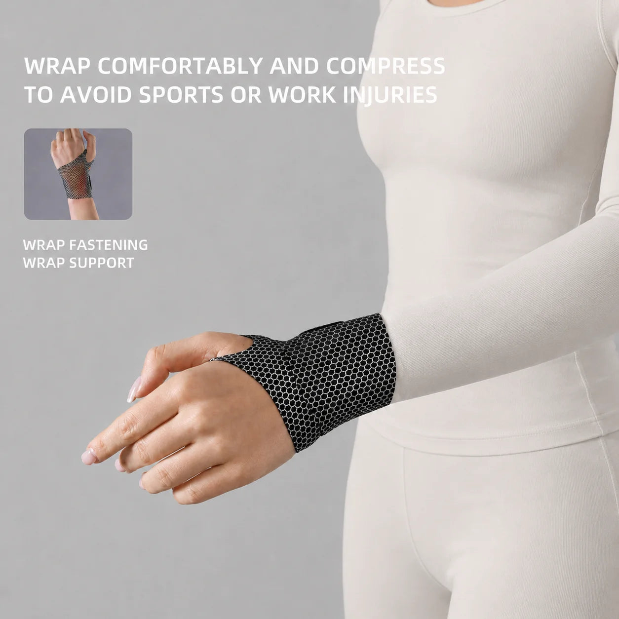 1 Piece Lightweight Laminated Adjustable Wrist Wrap – Unisex Support for Work, Badminton & Gym Training for Women Men
