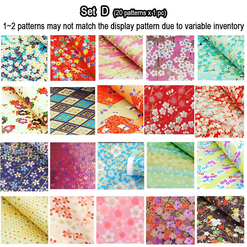 Origami Japanese Chiyogami Yunzen Paper, Hand-silk Screened Craft Paper For Gift Wrapping Box Doll Decoration 20 Sheets