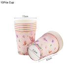 Butterfly Disposable Tableware Set Paper Plate Cup Napkins Pink Butterfly Birthday Party Decoration Baby Shower Wedding Supplies
