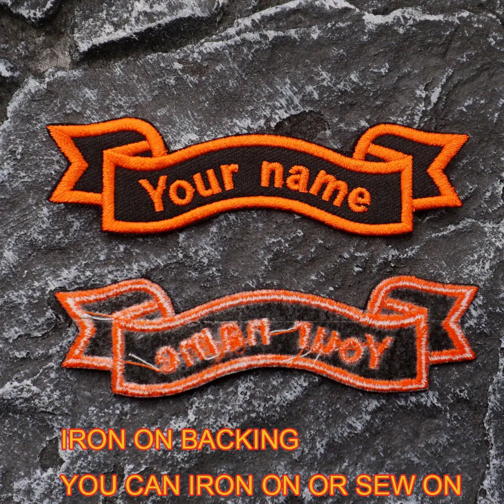 Custom Name Tags Embroidered Patches Personalized Text Badge with Iron on Backing