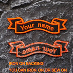 Custom Name Tags Embroidered Patches Personalized Text Badge with Iron on Backing