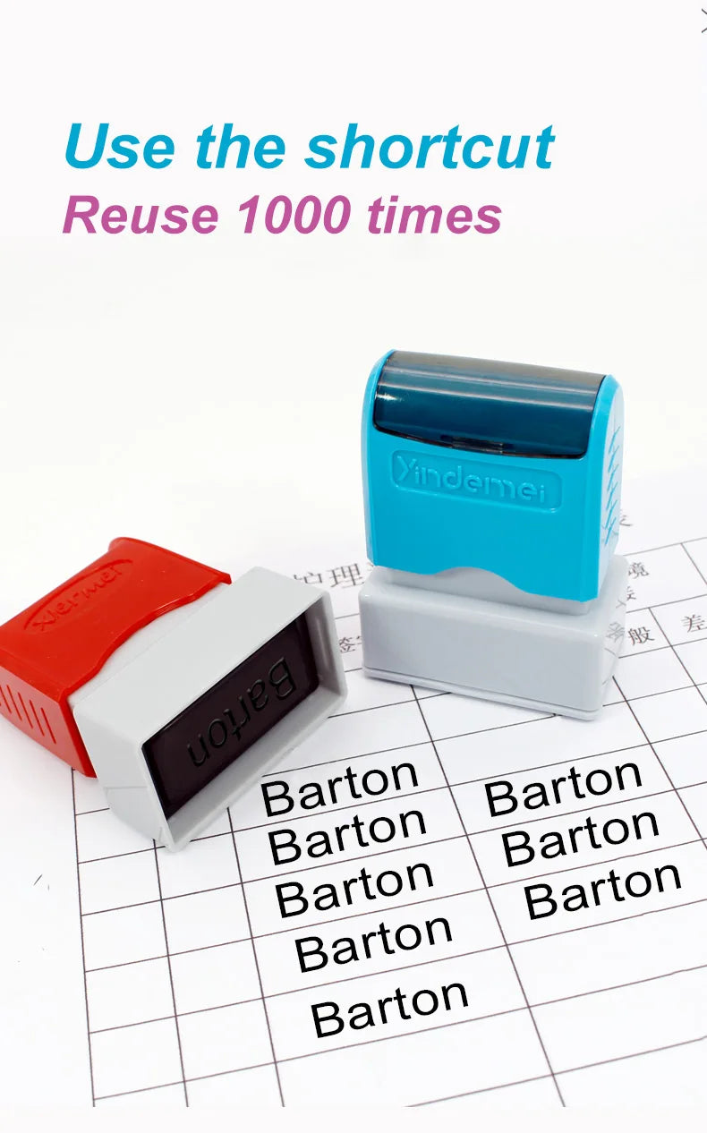 Custom Teacher Name Ink Stamp Signature Calligraphy Selfing-Inking Personalized Letter Stamp For School Student Child