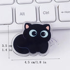 7 pcs Cute cartoon black cat clip acrylic double-sided high-definition pattern paper clip stationery supplies