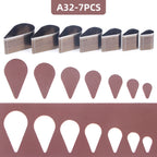 7Pcs Leather Die Cutter Hollow Punching Tool Cutting Mold Punching Die Set for Handmade DIY Leather Craft 20/25/30/35/40/45/50mm