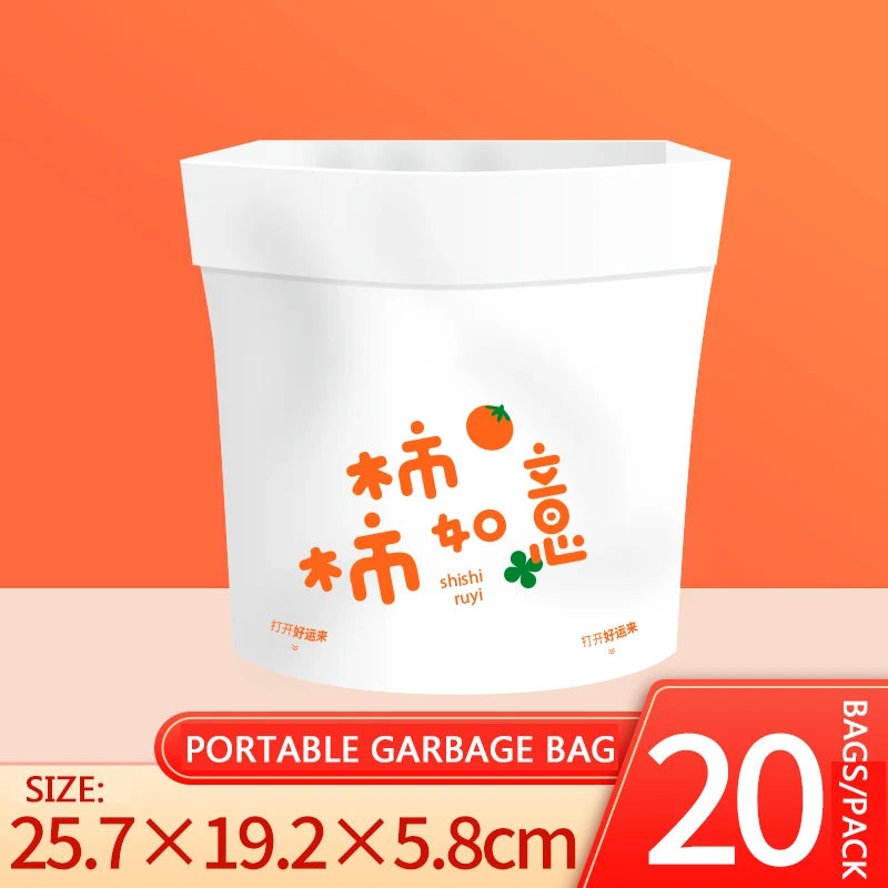 20 PCS Car Trash Bag Disposable Self-Adhesive Garbage Can for Auto Seat Back Hanging Trash Bag Office Kitchen Garbage Storage