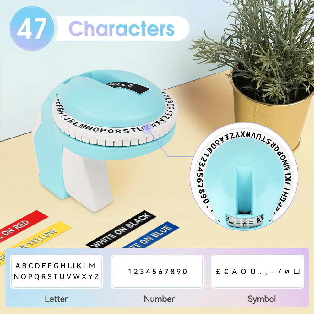Portable Label Maker B90 Adhesive Sticker Printer similar to Dymo 12965 Labeling Machine Compatible for Dymo 3D 9mm Label Tapes