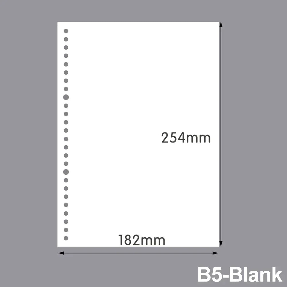60 Sheets A4 A5 B5 Refill Spiral Binder Inner Page Notebook Loose Leaf Weekly Monthly To Do Line Grid Inside Paper Stationery