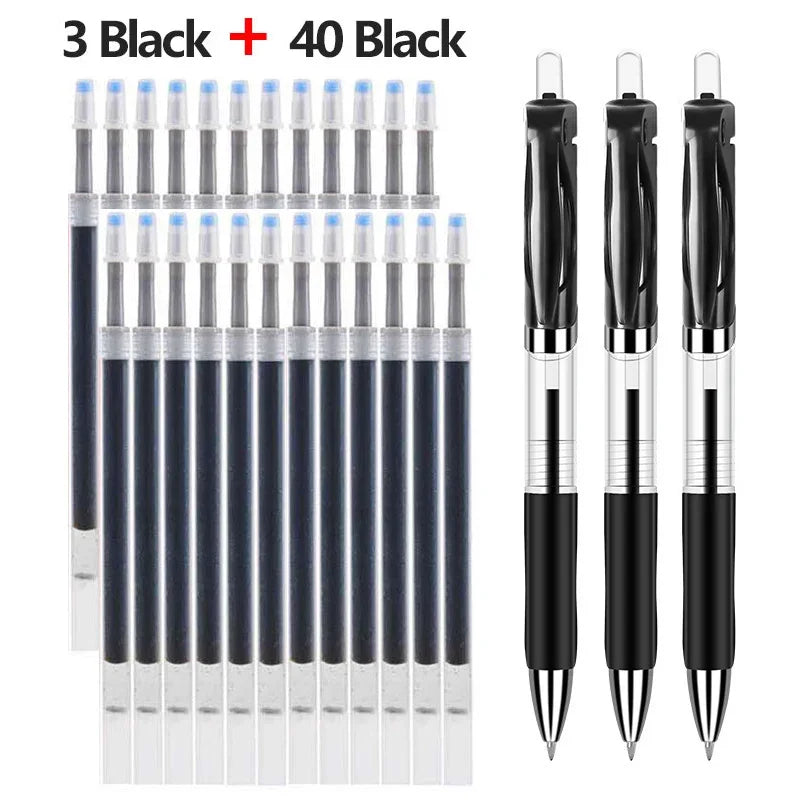 43 PCS Gel Pens Refills Set Kawaii Stationery writing pen Black/red/blue ink 0.5 mm Ballpoint pen Office school supplies