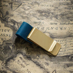 Brass Leather Pen Clip Stainless Steel Cowhide for Traveler's Notebook - Genunine Leather & Metal Notebook Accessory