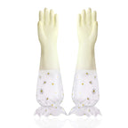 Waterproof Rubber Latex Velvet Gloves, Durable, Cleaning, Washing Clothes, Household, Kitchen, Winter