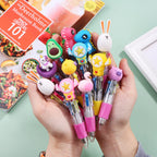 Cute Mini 4-Color Ballpoint Pens (10-Pack/20-Pack), Cartoon-Themed Diary Pens, 4-Color Retractable Ballpoint Pens, Stationery