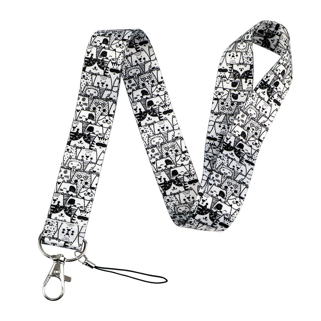 Kawaii Cat Credential Holder Cute Cat Paw Lanyards for Keys Neck Strap ID Card Gym Phone Straps Keychain Keyring Accessories