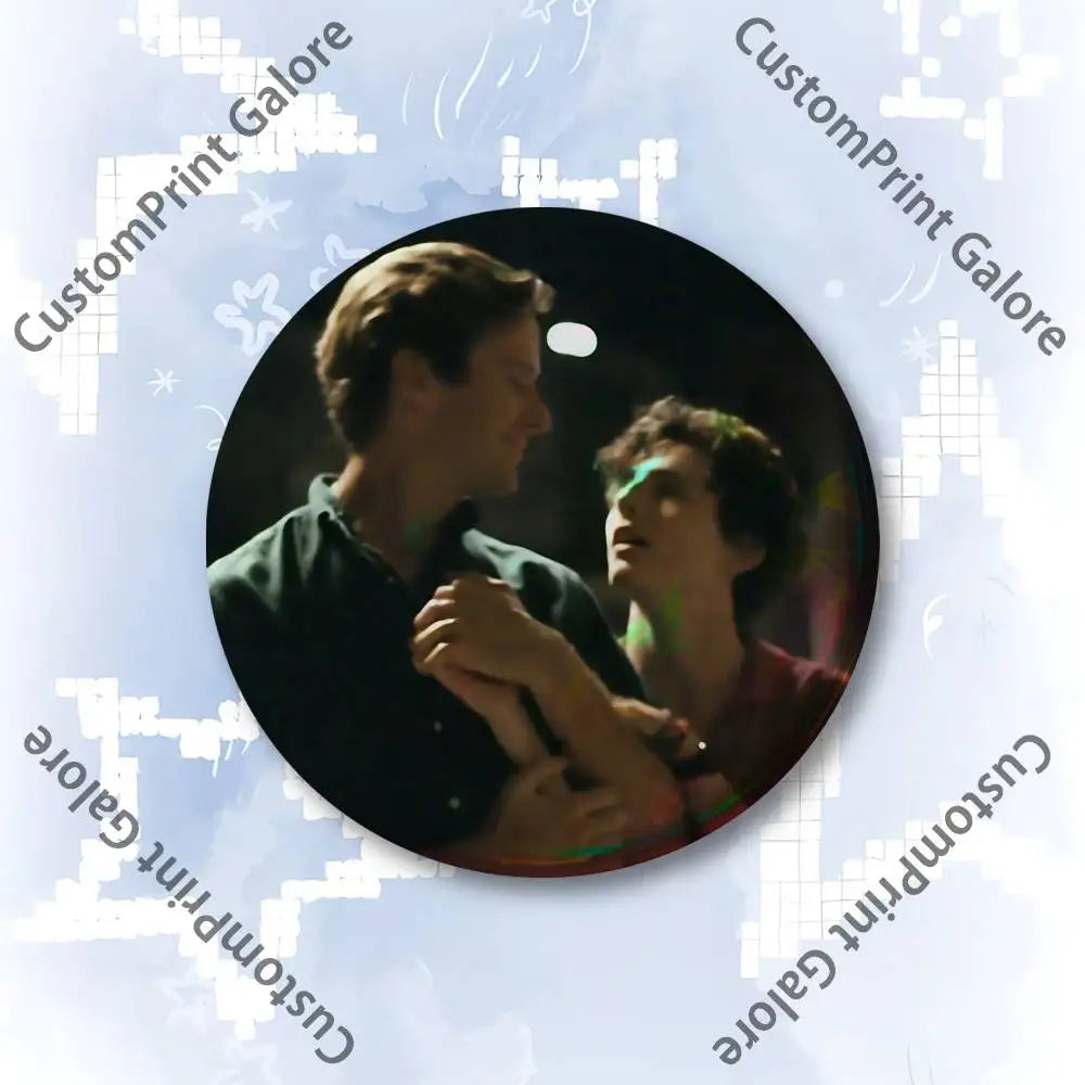 C-Call me by your name Customizable Badge Tinplate Brooch Laser Film Lapel Pin for Decoration Party Small Gifts