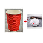 50pcs High Quality Thicken Double Layer Hot Drink Paper Cups 8oz/12oz/16oz Party Birthday Favor Disposable Coffee Cup with Cover
