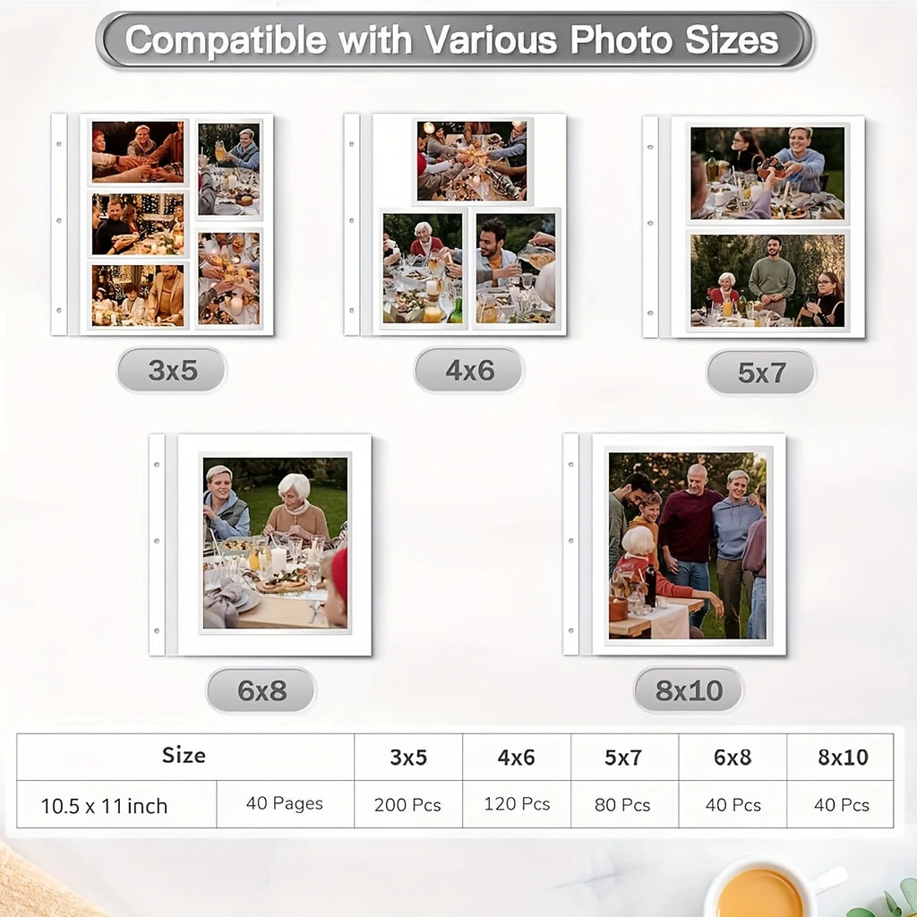 1 Linen Album  3-Ring Scrapbook Album Holds 8x10 5x7 4x6 Photos DIY Album Perfect Gift for Family Weddings and Adventures