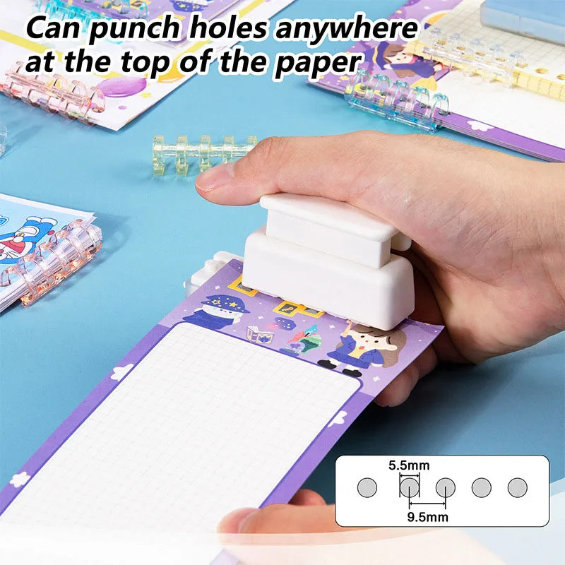 Mini 5 Holes Puncher A5 B5 A4 Loose Leaf Notebook Paper Puncher Tool Loose-leaf Binding Ring Student Office Stationery Supplies