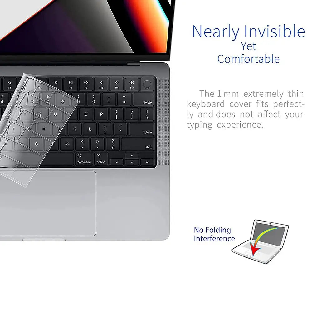 For MacBook Pro 14 16 inch M1 Max 2021 A2442 A2485 New Soft Ultra Thin Keyboard Cover Dustproof TPU Protector Film Laptop Skin