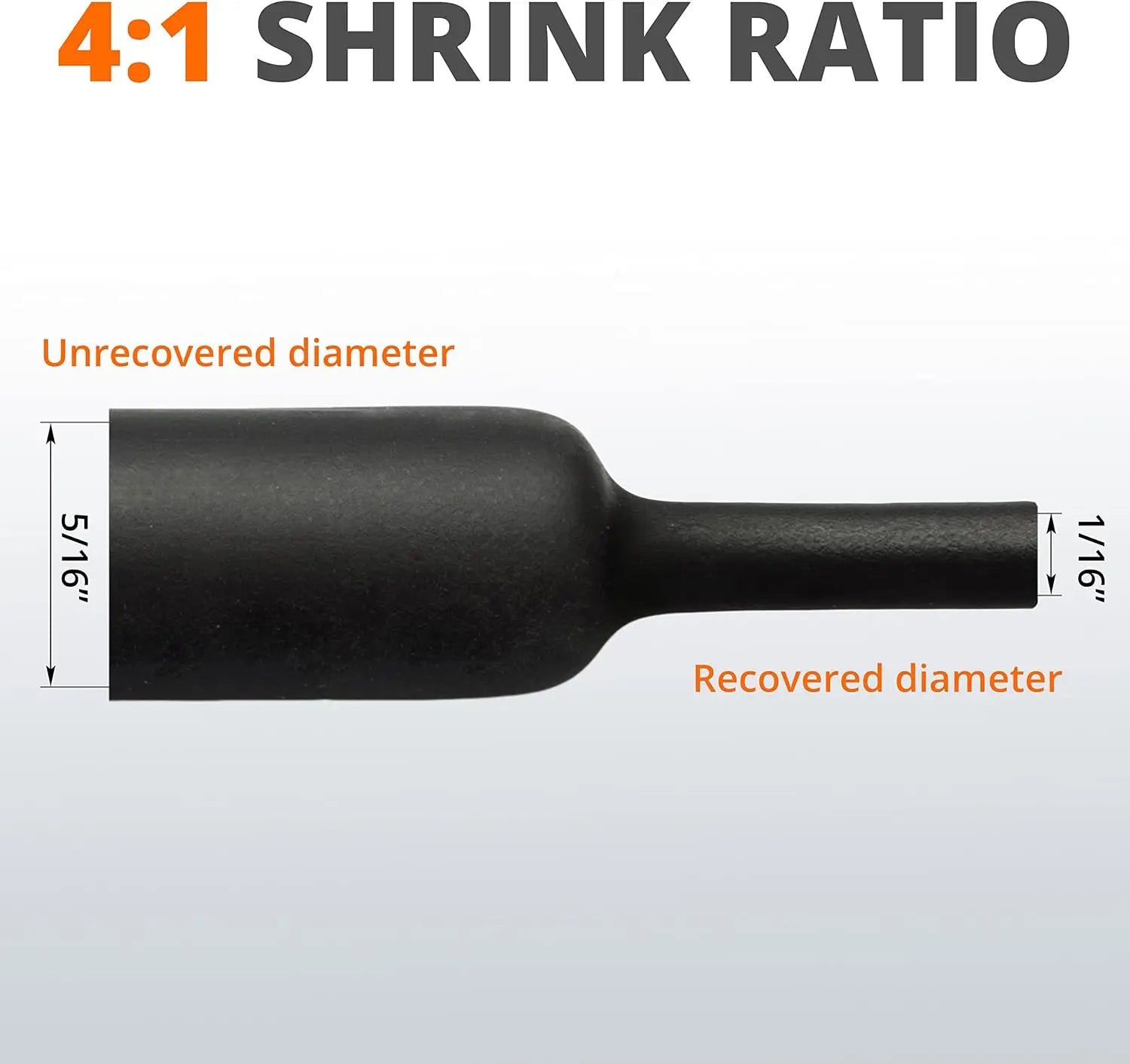 Φ4mm-Φ24mm Heat Shrink Tubing-4:1 Ratio Dual Wall Adhesive Lined Shrinkable Wire Wrap Tube Waterproof Industrial Black