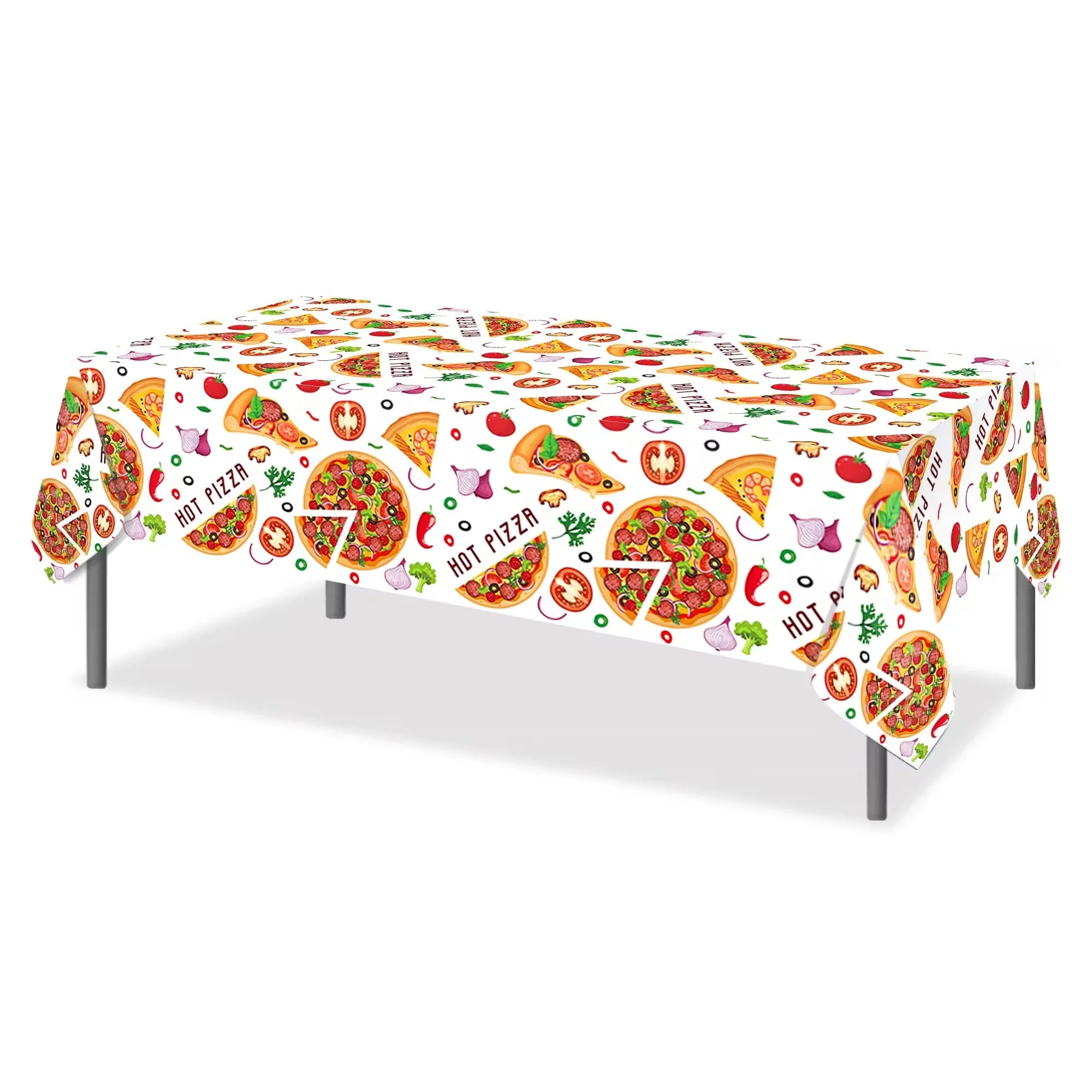 130*220cm Pizza PE Table Cover Birthday Party Decorations Plastic Tablecloth Disposable Party Supplies