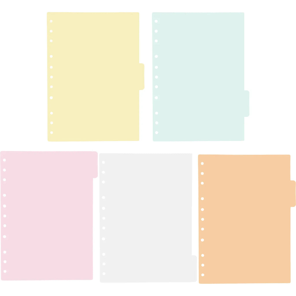 5Pcs Plastic Binder Dividers B5 11 Hole Index Tabs Paper Dividers for Loose Leaf Notepad Easy to Use Classification Page Markers