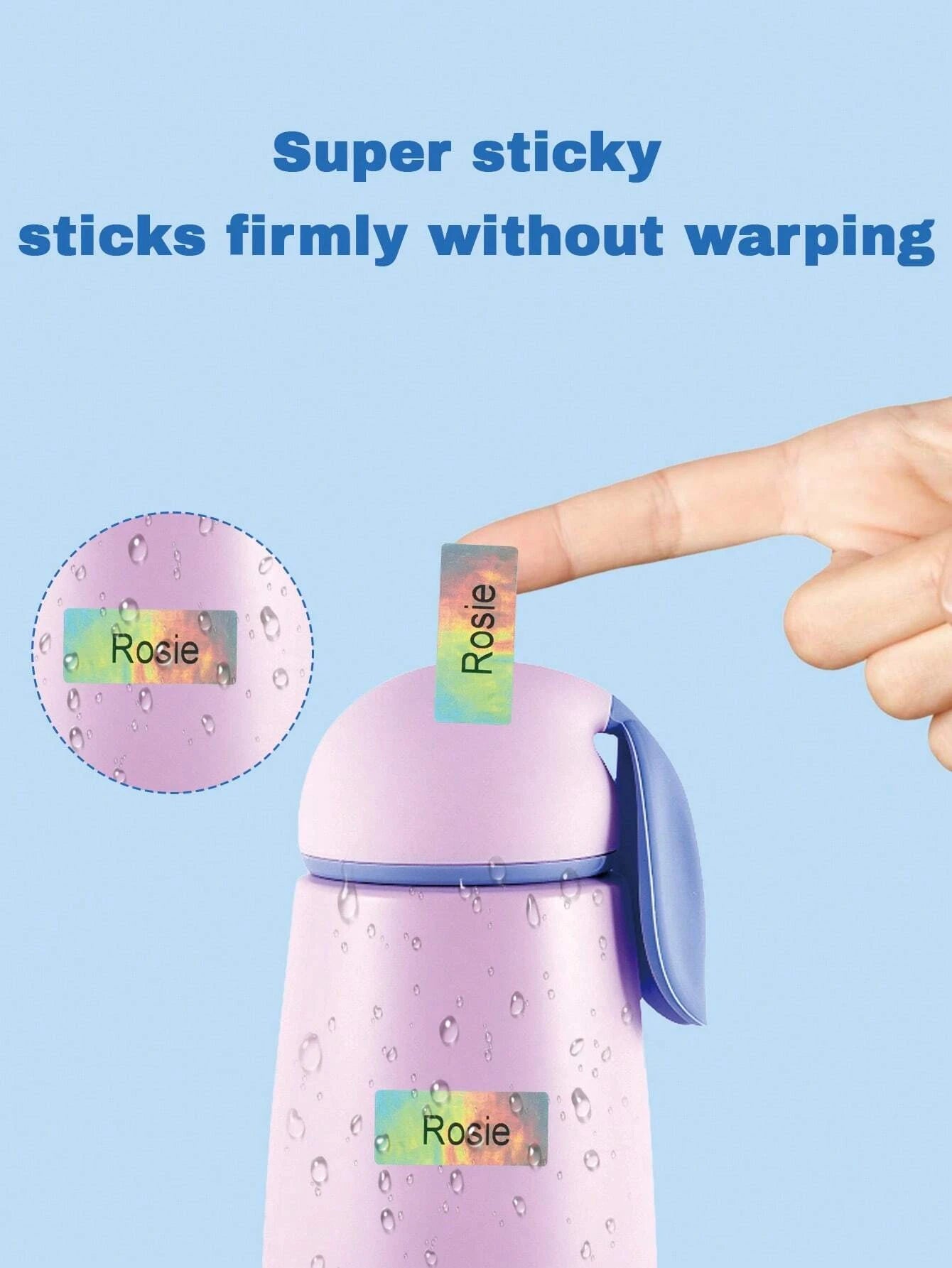 3*1.3CM Custom Holographic Name Stickers, Personalized Name Labels Stickers For Kids, Custom Name Tag Stickers, Daycare Labels