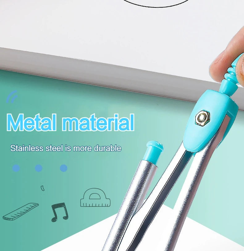7Pcs/Set Student Compass Set School Mathematical Rulers Multi-Function Learning Professional Drawing Tool Girls Gifts Stationery