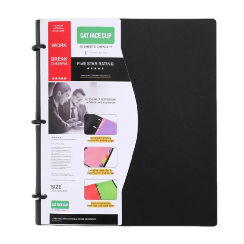 3 Ring Loose-leaf File Folder Thickened Detachable Notebook Binder Portable Waterproof 3 Hole Punched Lined Paper