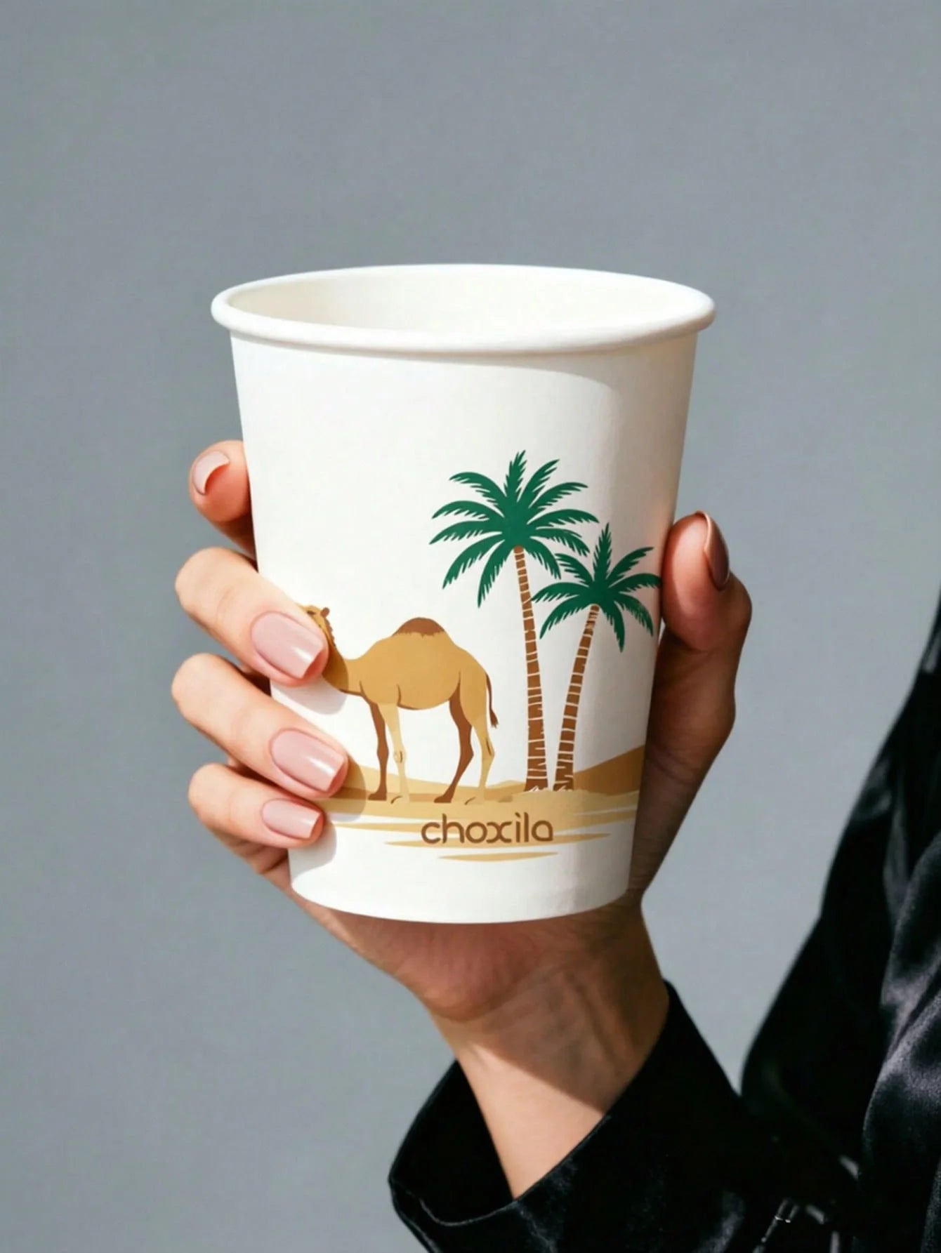 25/50/100pcs Disposable Paper Cups, Camel Pattern Paper Cups, Middle Eastern Style Printed Cups, Coffee Cups, Tea Cups,Party Spe