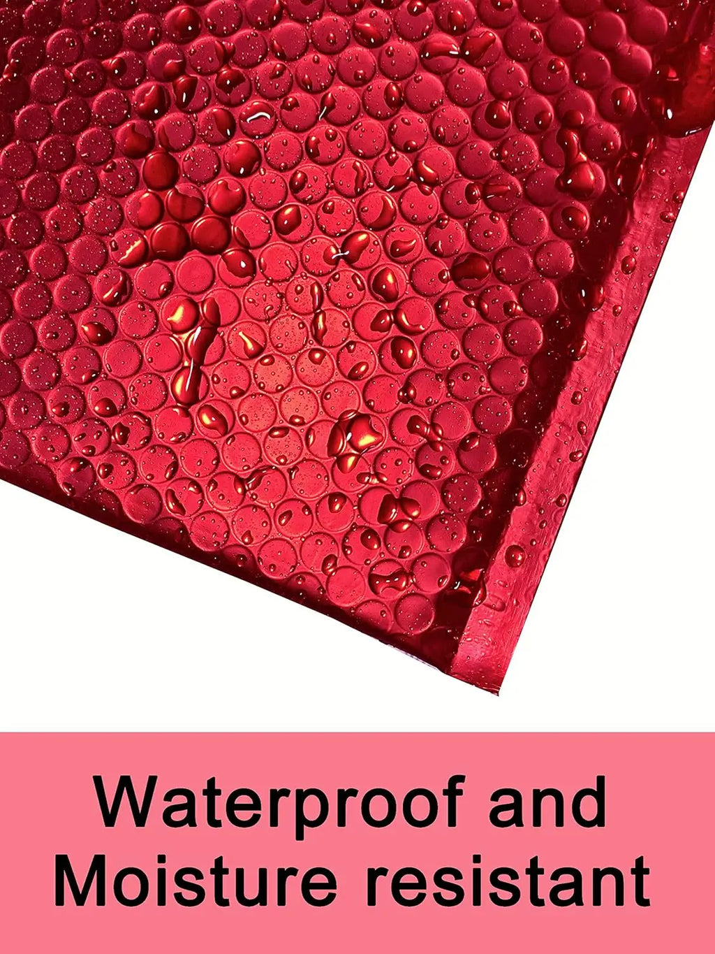 Laser Red 50Pcs Holographic Bubble Mailer Red Mailing Envelope Waterproof Courier Bag Padded Bubble Envelopes Pack Bag