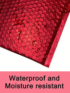 Laser Red 50Pcs Holographic Bubble Mailer Red Mailing Envelope Waterproof Courier Bag Padded Bubble Envelopes Pack Bag