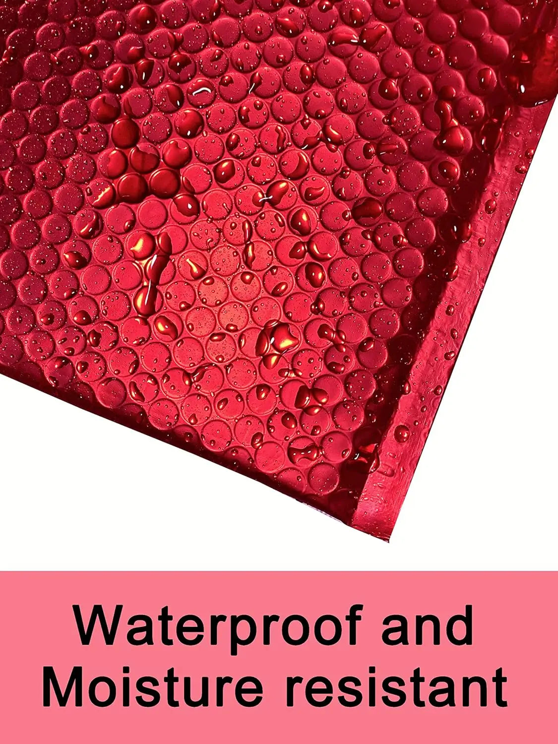 Laser Red 50Pcs Holographic Bubble Mailer Red Mailing Envelope Waterproof Courier Bag Padded Bubble Envelopes Pack Bag