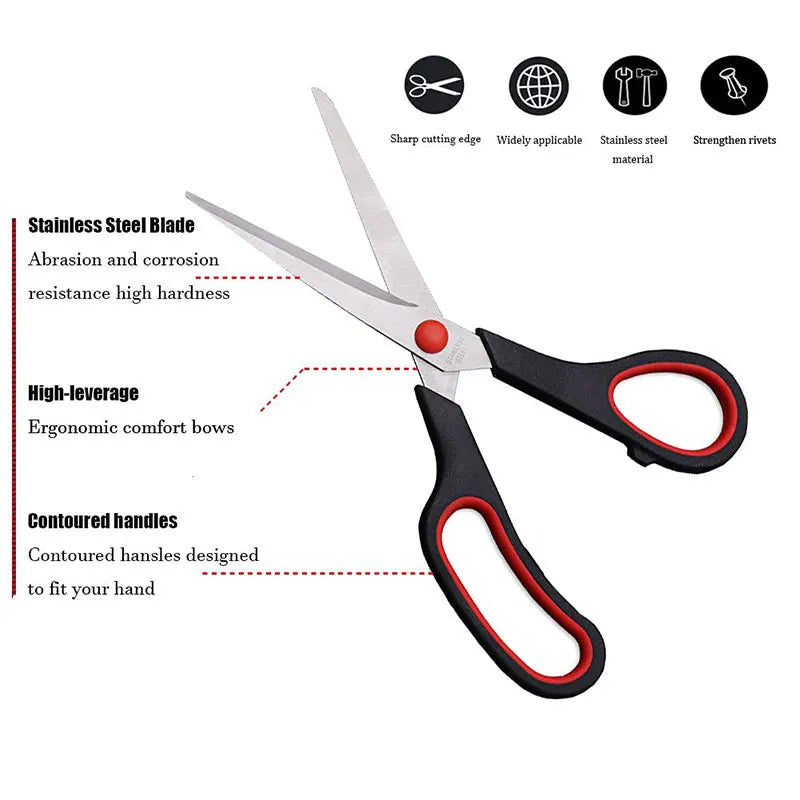 1pcs Sewing Scissors 14-35cm Comfort Grip Multipurpose Stainless Steel Ultra Sharp Scissors for Office Home School Sewing Crafts