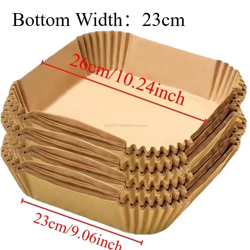 Disposable Round Square Air Fryer Paper Liner Non-Stick Airfryer Baking Paper Kitchen Cooking Accessories