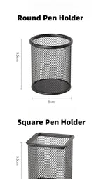 7 Compartment Metal Mesh Desktop Organizer with Drawer Pen Pencil Holder Stationery Storage for Home Office School Students Dorm