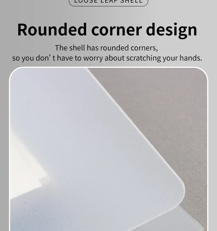 3Pcs Frosted Transparent A4 Loose Leaf Binder 3 Hole Punchless Snap Button File Folder Office School Document Storage Organizer